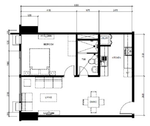 Typical 1BR Unit Layout