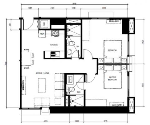Typical 2BR Unit Layout