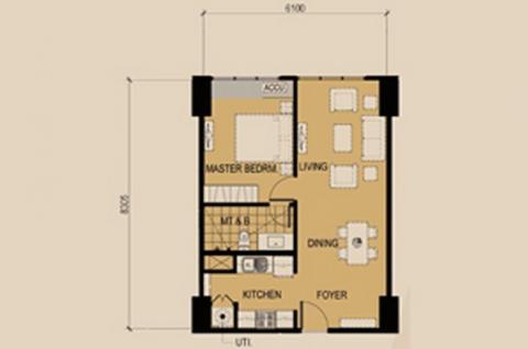 One-Bedroom Unit Type 02 and 06