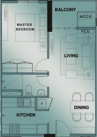 1-Bedroom Unit Floor Plan