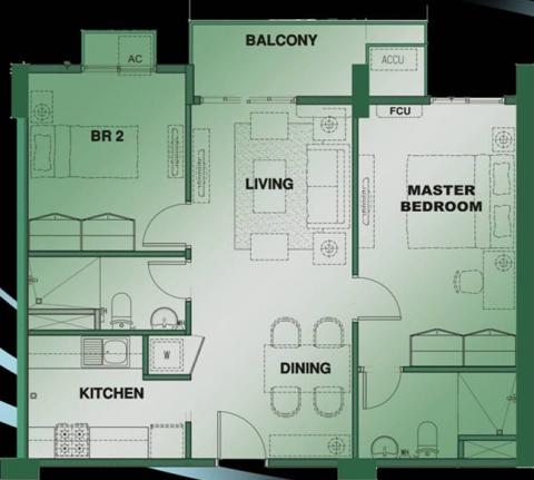 2-Bedroom Unit Floor Plan