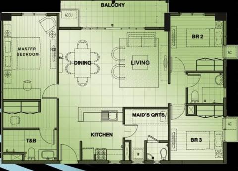 3-Bedroom Unit Floor Plan