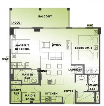 Kasa Luntian 2-Bedroom Unit Floor Plan